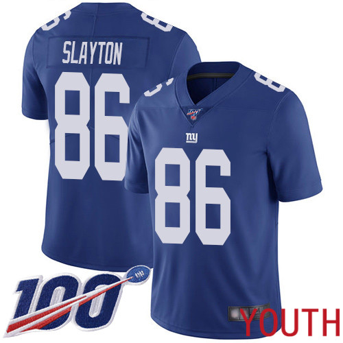 Youth New York Giants #86 Darius Slayton Royal Blue Team Color Vapor Untouchable Limited Player 100th Season Football NFL Jersey->youth nfl jersey->Youth Jersey